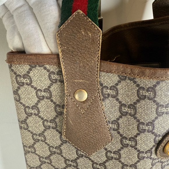 VINTAGE GUCCI GG PLUS Monogram TOTE Bag. - Picture 7 of 14